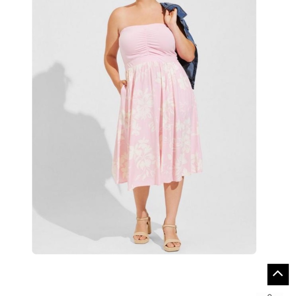 TORRID Midi Jersey Challis Sweetheart Tube Dress 2X